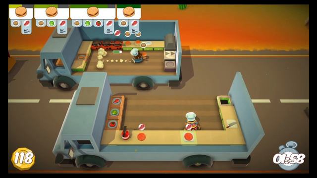 Overcooked Level 2-1 2 Player Co-op 3 Stars (PS4) смотреть онлайн