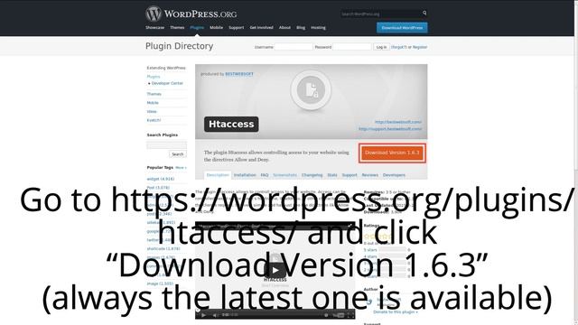 Htaccess WordPress Plugin - Installation Tutorial смотреть онлайн