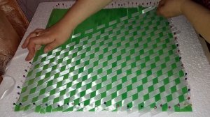 Наволочка из атласных лент/плетение лентами/узор 3Д