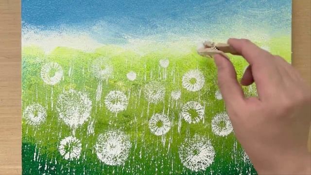 Рисуем поле одуванчиков.