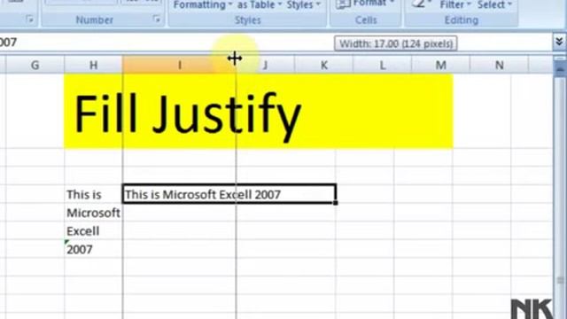 Lesson 34 The Fill Justify Microsoft Office Excel 2007 2010 free Educational video Training Tutoria смотреть онлайн