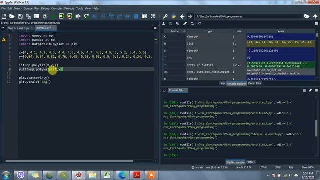 Python in Nepali-20. Best fit straight line on log plot смотреть онлайн