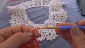 Ажурный воротничок крючком. Очень просто и быстро.