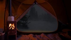 Звуки сильной метели и звук камина.  Глубокий сон в уютной палатке зимой. Треск костра. ASMR