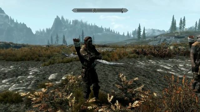 TES V: Skyrim. Дракон в небе.