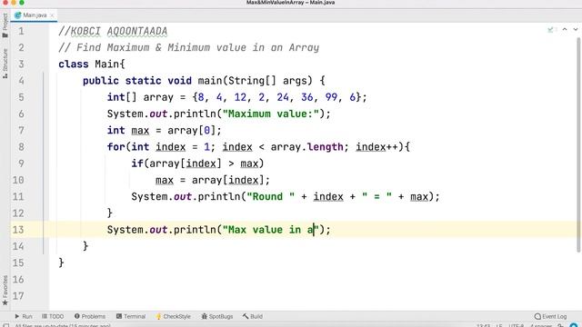 Find Maximum And Minimum Value of Array in Java смотреть онлайн