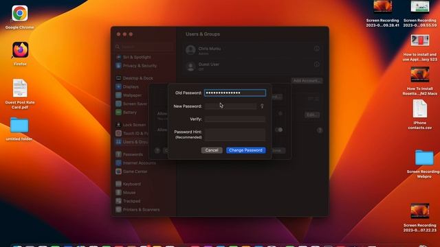 MacOS Ventura: How To Change Mac / MacBook Password