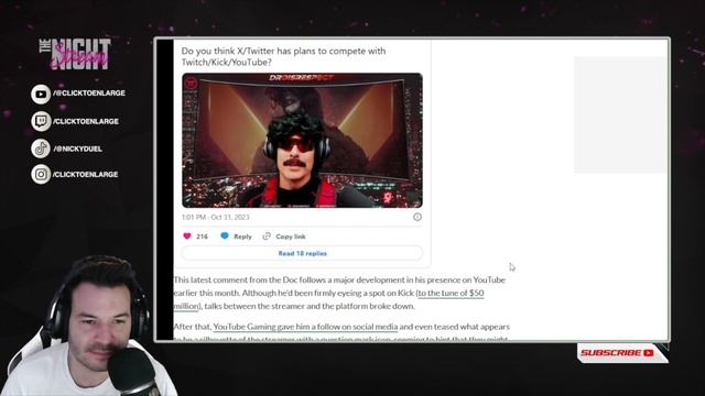 Dr Disrespect On Moving Stream To Twitter/X Asks Elon Musk To Negotiate The Social Media Platform смотреть онлайн
