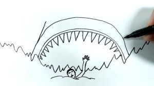 Как нарисовать атаку МЕГАЛОДОНА