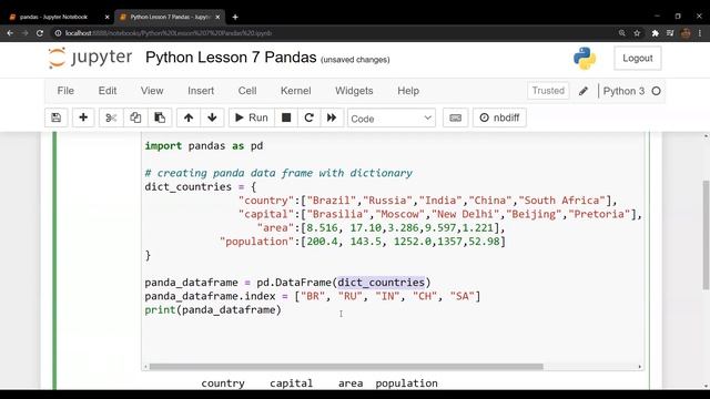 How to create data frame using pandas in python? | Python Lesson 7 Pandas package смотреть онлайн