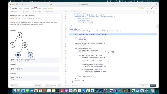 BFS 2 - Easy - Binary Search Level Order Traversal 2 - Java смотреть онлайн