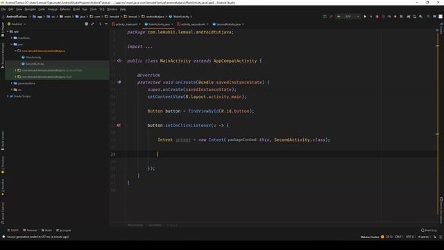 How To Open A New Activity Android Studio With Button Click (Java and Kotlin Example) смотреть онлайн