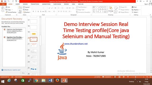Demo Interview Session for Core java Selenium Profile Part-1 смотреть онлайн