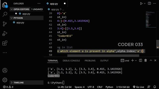 Python Lists | Python Tutorial For Beginners | List In Python | Coder033 смотреть онлайн