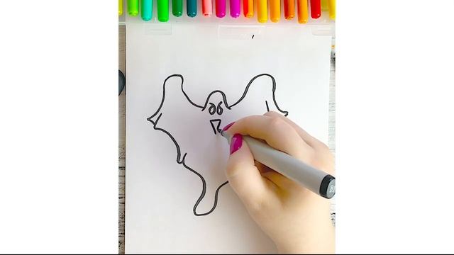 Как нарисовать Привидение на Хэллоуин Простые рисунки для начинающих канал Мама Рисует смотреть онлайн