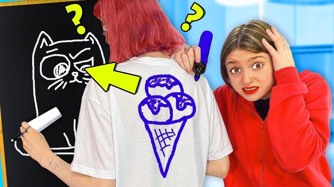 НАРИСУЙ НА СПИНЕ!! Челлендж смотреть онлайн