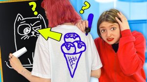 НАРИСУЙ НА СПИНЕ!! Челлендж