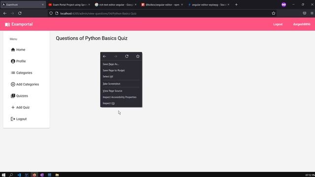 ?Displaying Questions of Quiz | Admin Dashboard | Examportal #30 смотреть онлайн