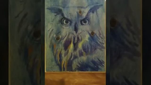 Филин. Этапы. Как написать маслом. Птица.