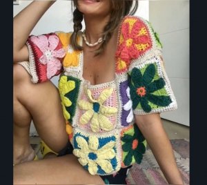 Подборка моделей крючком из бабушкиных квадратов