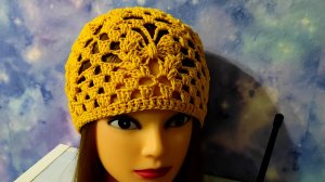 Ажурная, летняя шапочка крючком. Подробное видео для начинающих.
