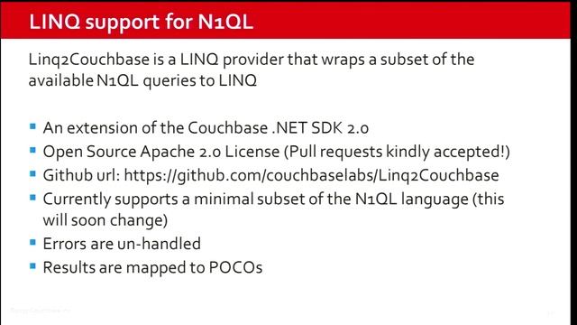 .NET Data Access Strategies for Couchbase and Language Integrated Query – Couchbase Connect 2015 смотреть онлайн