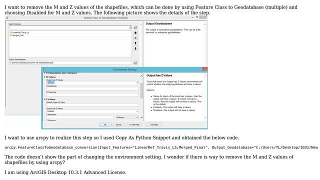 GIS: disable M value and Z value by using arcpy смотреть онлайн