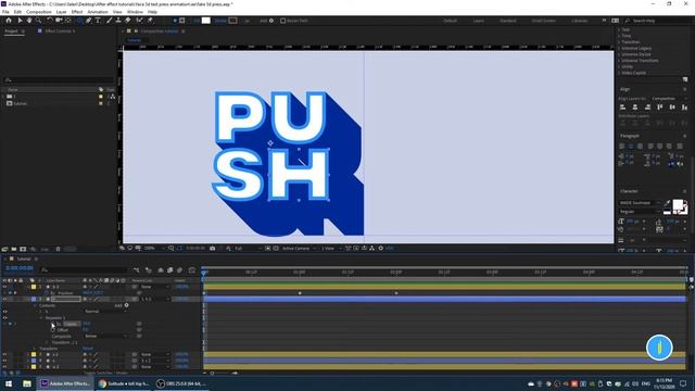 Extrude Fake 3D Text. After Effects Tutorial
