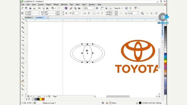 How to Make TOYOTA Logo Using | CorelDRAW X7 | USAMA FAYYAZ CREATIONS | 2020 смотреть онлайн