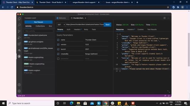 Thunder Client, a Postman alternative client for VS Code смотреть онлайн