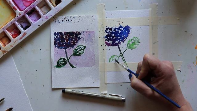 Paint Hydrangeas with a Twist / 15 Minute Watercolor смотреть онлайн