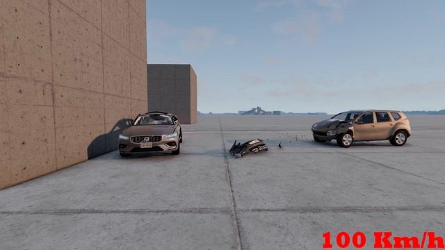 Dacia Duster vs Volvo S60 ? 200 km/h ? BeamNG.drive small overlap CRASH test смотреть онлайн