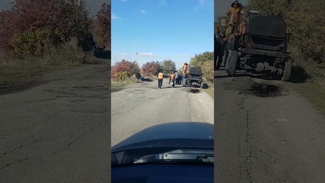 Ремонт дорог.Кирияковка. Николаевский район. Битумная эмульсия смотреть онлайн