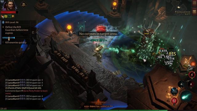 Diablo Immortal Challenge rift EASY MODE Necromancer смотреть онлайн