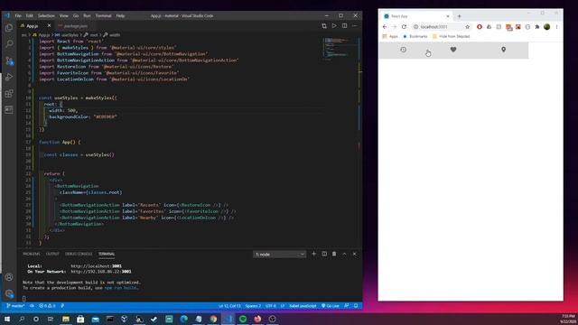Material UI - Bottom Navigation смотреть онлайн