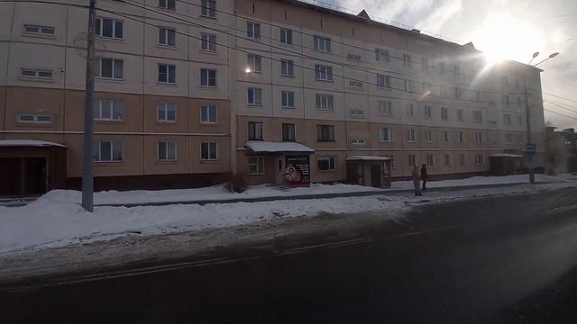 Поездка на 104 маршруте через улицу Емельянова на автобусе Daewoo BS106 смотреть онлайн