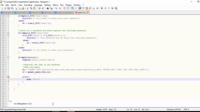 Php With Mysql In Hindi User Registration Part 8 смотреть онлайн
