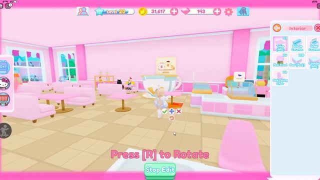 HOW TO MOVE ITEMS YOU PLACED! MY HELLO KITTY CAFE ROBLOX! смотреть онлайн