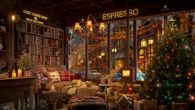 Warm Christmas Night Jazz at Cozy Coffee Shop Ambience ? Christmas Jazz Instrumental for Relaxing смотреть онлайн