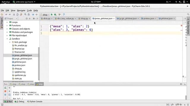 VCS Py #8 (žodynai, json, failai, ciklai) смотреть онлайн