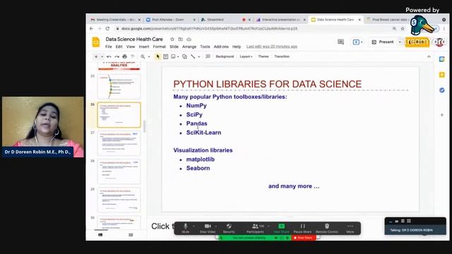 Webinar on Predictive Healthcare Analytics using Python by Dr D Doreen Robin M.E., Ph.D., |10-06-21 смотреть онлайн