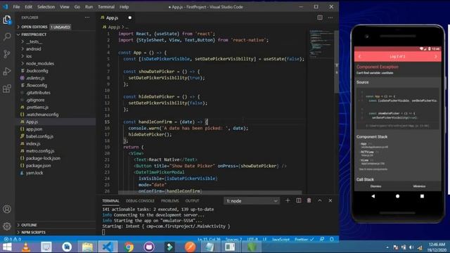 Date Picker in React Native|2021| React Native| by TechWithYasir смотреть онлайн