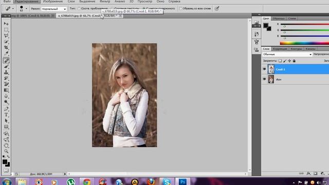Как поменять фон в Adobe Photoshop CS5 урок 1 смотреть онлайн