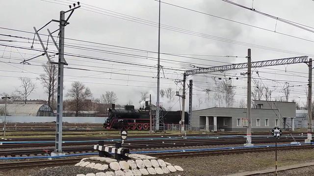 Паровоз Эр796-46, на станции Санкт-Петербург-Товарный-Московский, г.Санкт-Петербург, 17.11.2021г. смотреть онлайн