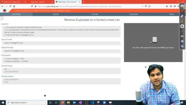Remove duplicates in a sorted Linked List | Question смотреть онлайн