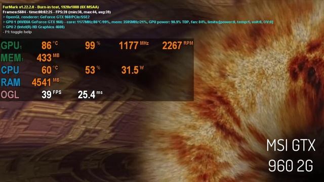 benchmark test for GTX 960 2G BY furmark смотреть онлайн