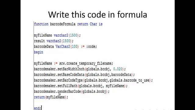 using barcode in oracle reports смотреть онлайн