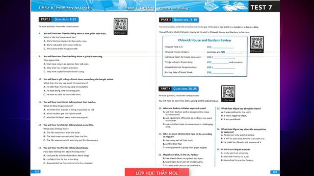 PET Listening 2020 TEST 7 - B1 Preliminary For Schools 8 Practice Tests SIMPLY With ANSWER KEY