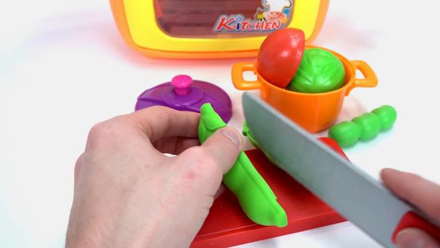 Learn Food Names with a Toy Kitchen Playset and Velcro Foods! смотреть онлайн