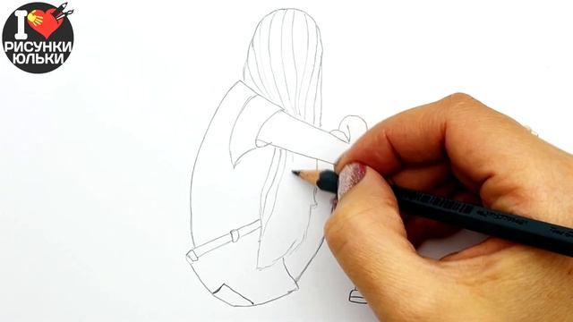 Рисуем карандашом Девушку сбоку | Как нарисовать девушку, скетч девушки | Рисунки Юльки смотреть онлайн